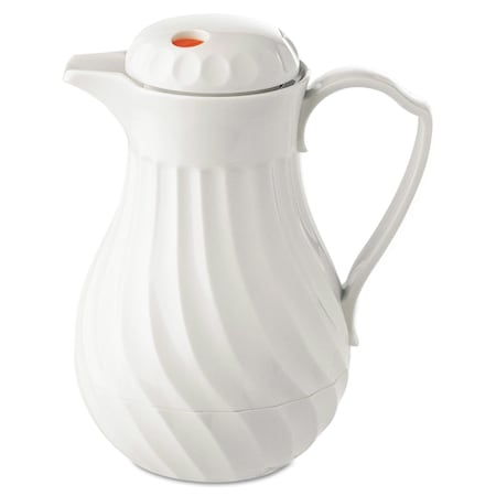 Hormel Poly Lined Carafe, Swirl Design, 64oz Capacity, White 4022-64